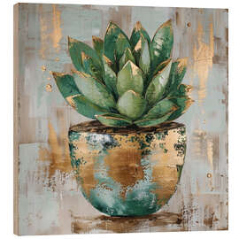 Quadro de madeira Succulent Tranquility