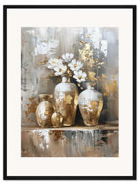 Gerahmter Kunstdruck Goldene Blüte