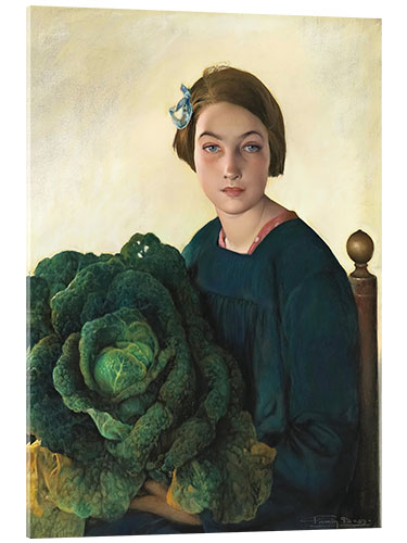 Stampa su vetro acrilico The young girl and the cabbage