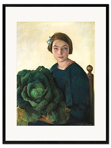 Framed art print The young girl and the cabbage