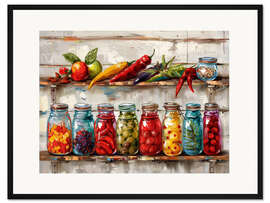 Gerahmter Kunstdruck Gläser voller Sommerfrische