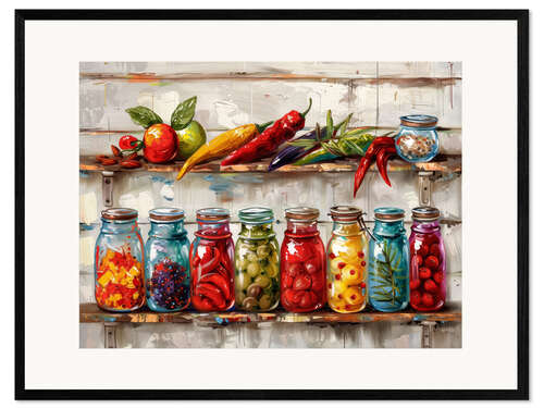 Impresión de arte enmarcada Jars Packed with Summer's Finest