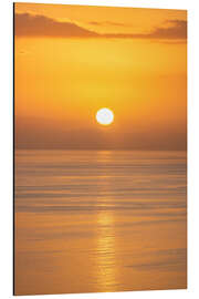 Aluminium print Orange sunset over the sea