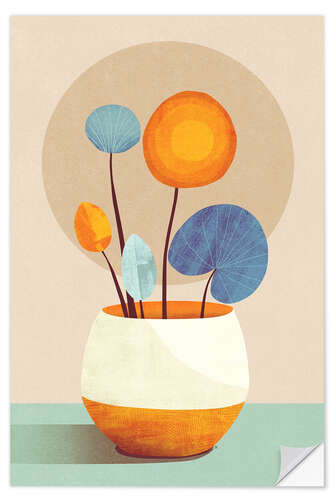 Wandsticker Boho Blumen in der Sonne