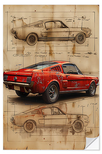 Wall sticker Davinci vintage car