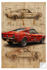 Wall sticker Davinci vintage car