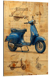 Cuadro de aluminio Vintage Italian scooter