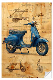 Wall sticker Vintage Italian scooter