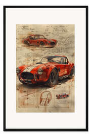 Gerahmter Kunstdruck Entwurf Oltimer-Klassiker