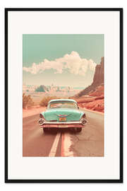 Gerahmter Kunstdruck Vintage Arizona Retro Auto