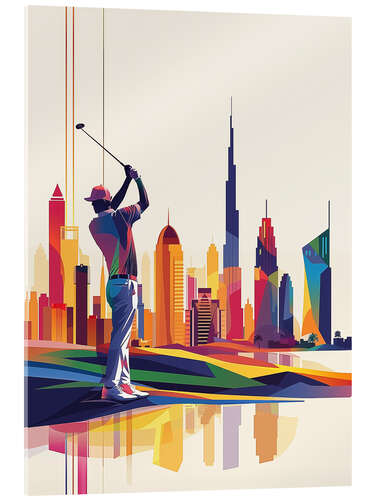 Acrylic print Golfer playing golf in Dubai