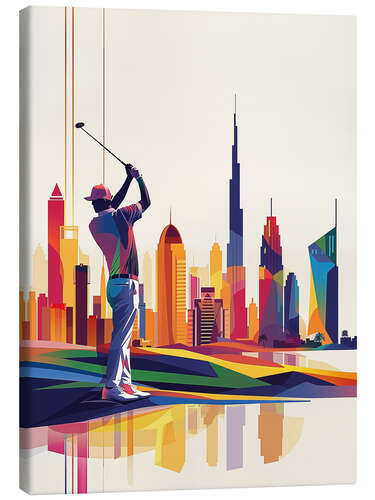 Lienzo Golfer playing golf in Dubai