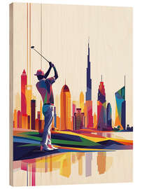 Wood print Golfer playing golf in Dubai