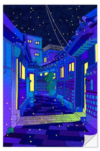 Vinilo para la pared A Night in Seoul Seochon