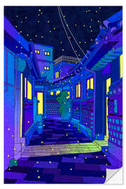 Sticker mural A Night in Seoul Seochon