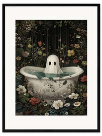 Kehystetty taidepainatus Ghost takes a bath