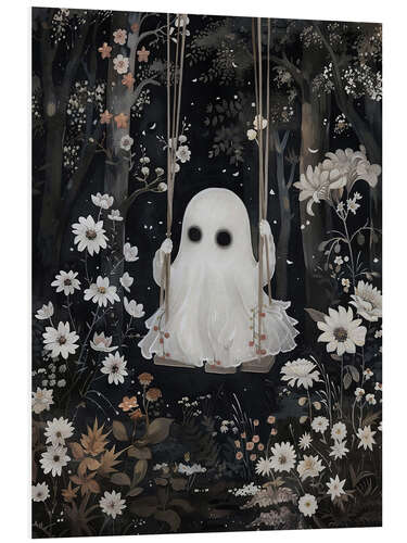 Cuadro de PVC Cute ghost on swing