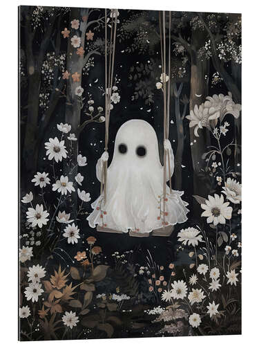 Gallery print Cute ghost on swing