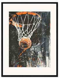 Plakat artystyczny premium w ramie Basketball Streetart