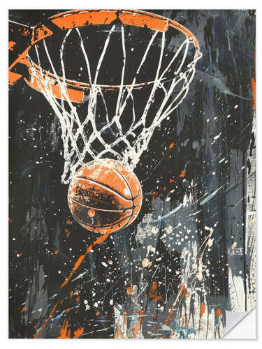 Muursticker Basketball Streetart