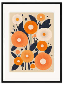 Gerahmter Kunstdruck Blumenkreise