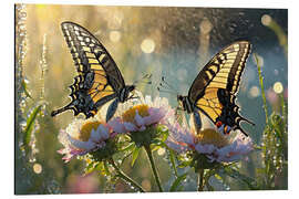 Magnettafel Schmetterlinge auf Blüten