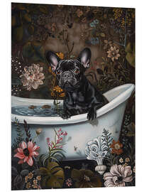 Tableau en PVC French Bulldog in bathtub