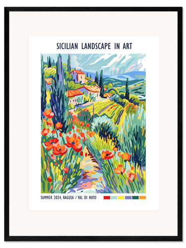 Gerahmter Kunstdruck Sicilian Landscape in Art, Val di Noto