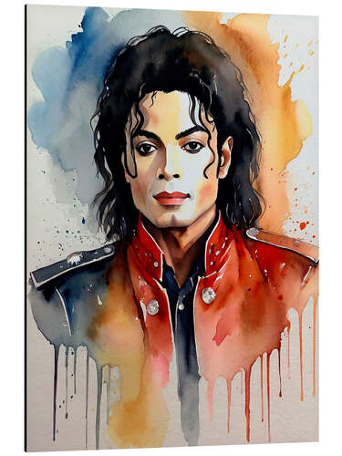 Aluminium print Michael Jackson watercolour