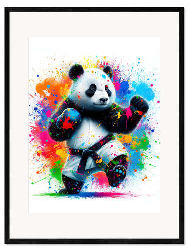 Impression artistique encadrée Karate Panda