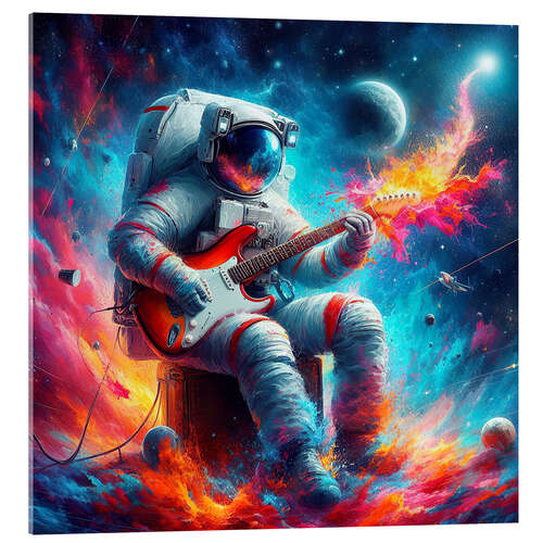 Akrylbilde Guitar solo in space