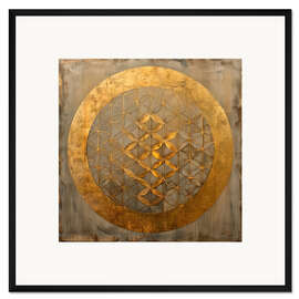 Gerahmter Kunstdruck Symbol der Schöpfung: Blume des Lebens