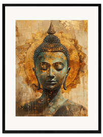 Ingelijste kunstdruk Buddha and Mandala