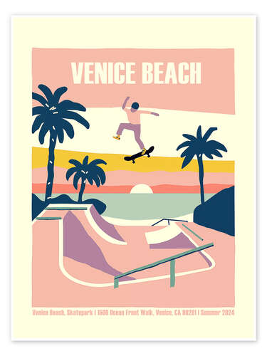 Poster Venice Beach Skate Park, California 2024