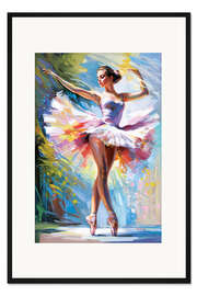 Gerahmter Kunstdruck Umarmung einer Ballerina in Bewegung