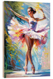 Wood print Ballerina&#039;s Embrace in Motion