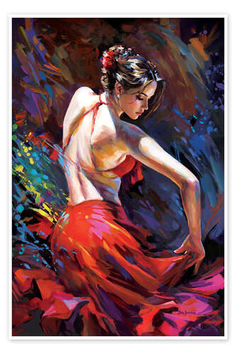 Poster Passionate Flamenco Dancer