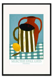 Gerahmter Kunstdruck Sommerstillleben mit Zitrone