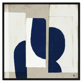 Gerahmter Kunstdruck Blue notes - Square abstract composition