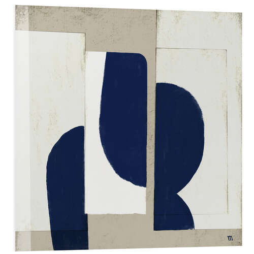 Cuadro de PVC Blue notes - Square abstract composition