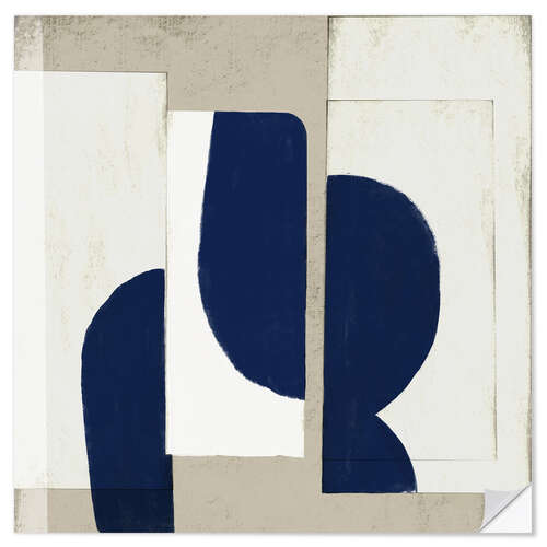 Wall sticker Blue notes - Square abstract composition