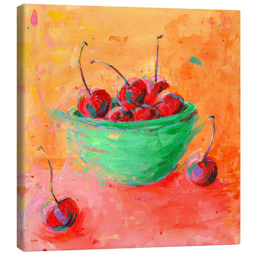 Canvastavla Bowl of Cherries