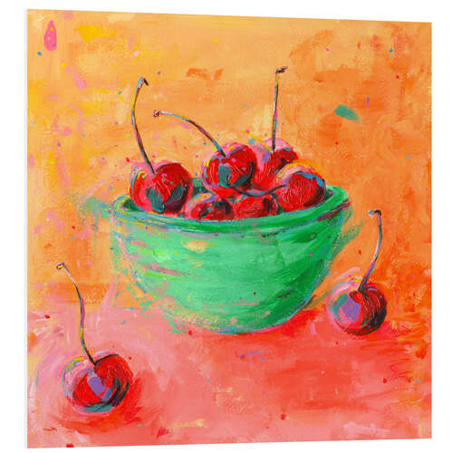 Foam board print Bowl of Cherries