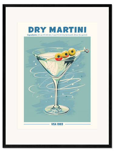 Gerahmter Kunstdruck Dry Martini, USA 1903