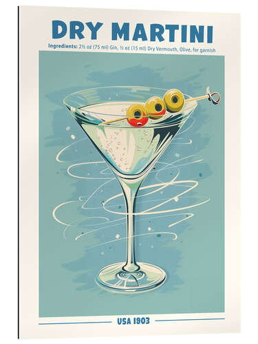 Quadro em plexi-alumínio Dry Martini, USA 1903