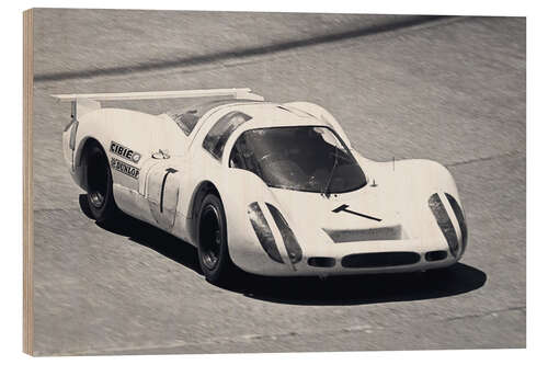 Tableau en bois Jo Siffert, Porsche P908L 024, 1969