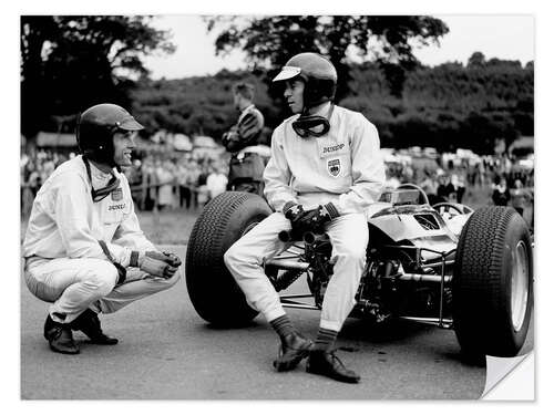 Naklejka na ścianę Jim Clark and Dan Gurney, Spa-Francorchamps 1964