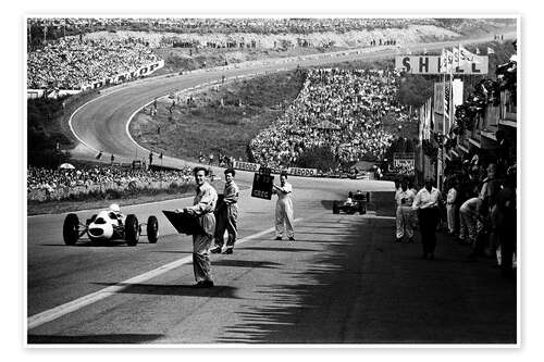 Poster Pits looking downhill towards Eau Rouge, F1 1962