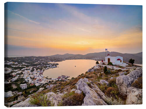 Tableau sur toile Church of Prophet Elias above Agia Marina, Leros Island, Greece