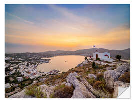 Autocolante decorativo Church of Prophet Elias above Agia Marina, Leros Island, Greece